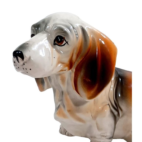 1940 Early Shafford Basset Hound Large Pottery Ceramic Sitting Dog Statue Sir Bo - Picture 5 of 6